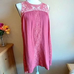 Maurices coral pink lace dress